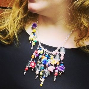 Handmade asymmetrical statement necklace